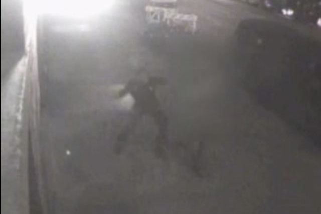 Surveillance footage of the LES assault.